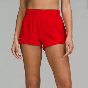 Red Lululemon Hotty Hot Shorts